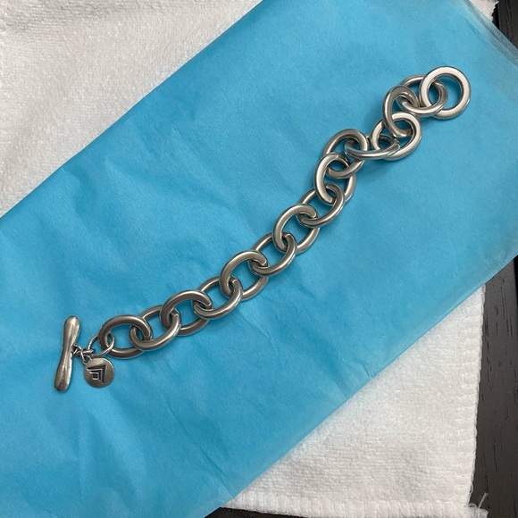 7” sterling silver Silpada vintage link bracelet - Picture 2 of 3